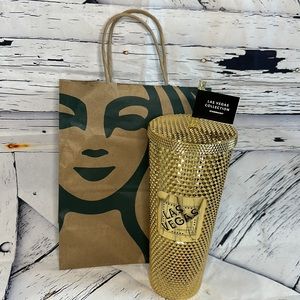 NWT LIMITED EDITION STARBUCKS LAS VEGAS COLLECTION GOLD VENTI 24 OZ TUMBLER CUP
